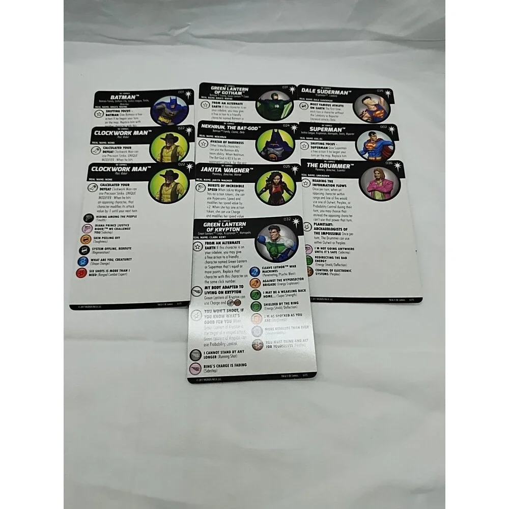 Lot Of (10) Heroclix 15th Anniversary 4-Rares 4-Uncommon 2-Commons With Cards